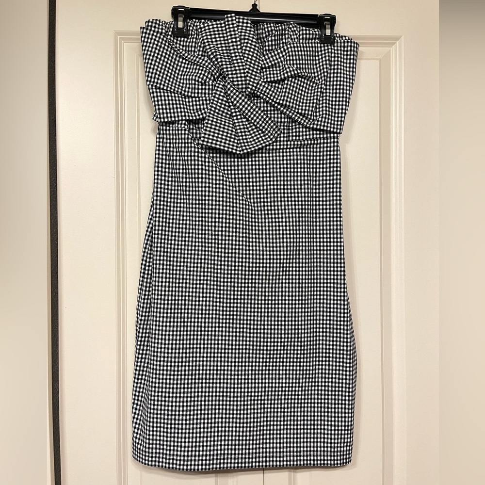 Gorgeous Checkered Strapless Formal Cocktail Dress